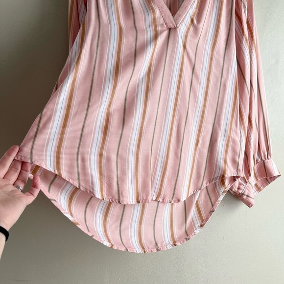 Anthropologie Maeve Brenda Peasant Top Blouse in Pink Stripes, Size XS - Picture 10 of 16